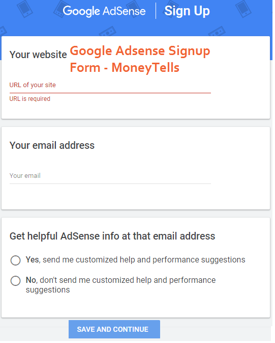 Google AdSense Signup