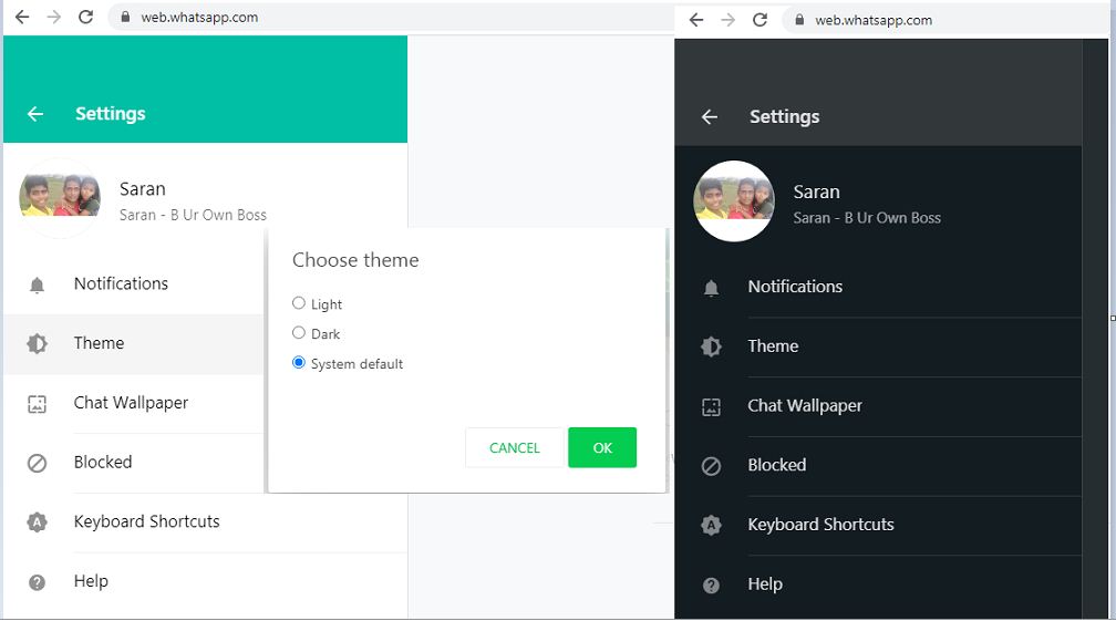 How to enable dark mode on WhatsApp Web