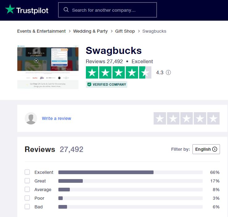 Swagbucks review - Trustpilot