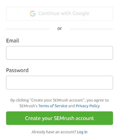create semrush account