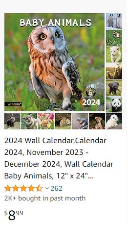 Wall Calendar 2024 - Baby Animal