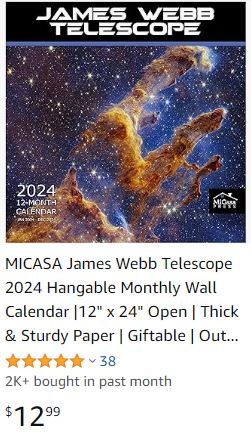 Wall Calendar 2024 - James Webb