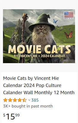 Wall Calendar 2024 - Movie Cats